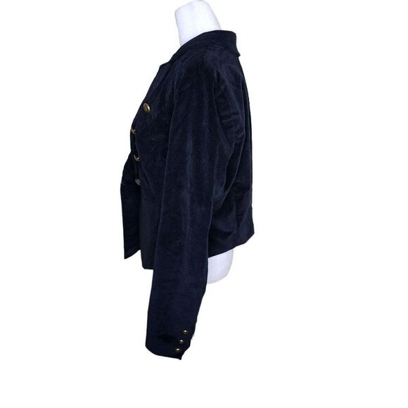 Torrid Velvet Tuxedo Jacket Womens SIze 2 Black Military Gold Buttons - Picture 5 of 8